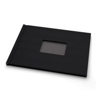 Pinchbook 8.5" x 11" Landscape Black Cloth Photobook Hardcovers with Window - 5pk  Image 01