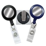 Reinforced Badge Reel w Silver Sticker and Spring Clip Image 1