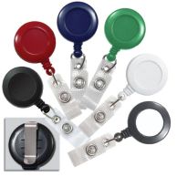Round Badge Reel with Belt Clip and Reinforced Strap Image 1