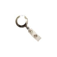 Round Chrome Badge Reel with Strap and Slide Clip Image 1