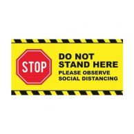 Stop - Do Not Stand Here Social Distancing Floor Graphic Rectangles - 50/Pack Image 1