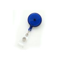Translucent Royal Blue Max Label Round Badge Reel with Swivel Clip Image 1