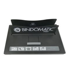 A Coverbind 5000 / Bindomatic Accel Flex Professional Thermal Binding Machine used for high-quality document binding with easy-to-follow instructions displayed on the front.