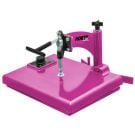 A vibrant pink HIX Pink Hobby Lite® Manual Swing-Away Press with a 9" x 12" platen, featuring a compact design, adjustable lever, and a sturdy swing-away arm.