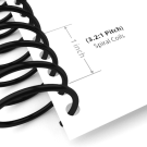 Close-up view of a 3.2:1 Pitch Spiral Binding Coil on a bound document, highlighting the precise spacing of coil loops.