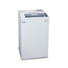A white Formax OnSite FD 8402CC Cross-Cut Paper Shredder with a compact design and user-friendly control panel.