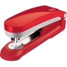 A Novus E25 Red 25-Sheet Compact Stapler with a sleek, modern design in vibrant red, shown at a slight angle.
