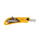 OLFA PC-L Plastic / Laminate Cutter with a yellow ergonomic handle and replaceable sharp blade for precise cutting.