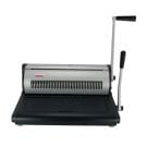 A Tamerica TW2100 2:1 Pitch Twin Loop Wire Binding Machine with a manual handle, designed for binding documents with precision.