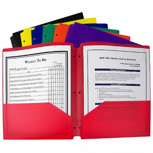 Buy C-Line Two-Pocket Poly Portfolio Folders with Three-Hole
