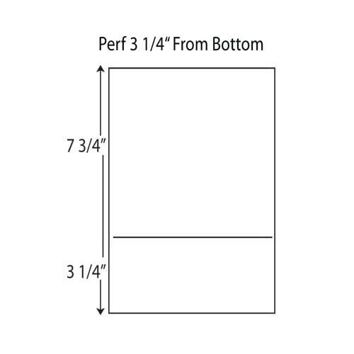 20lb Horizontal 8.5 x 11 Perforated Paper at 3 1/4