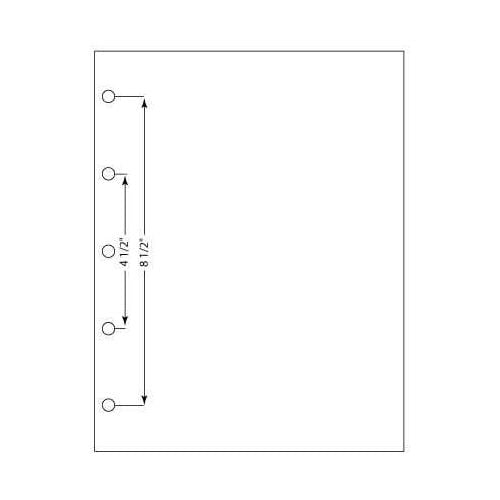 8-1/2'' x 11 Laser Cut Sheet, 20# White Stock, 5 Hole Punch Left, 5