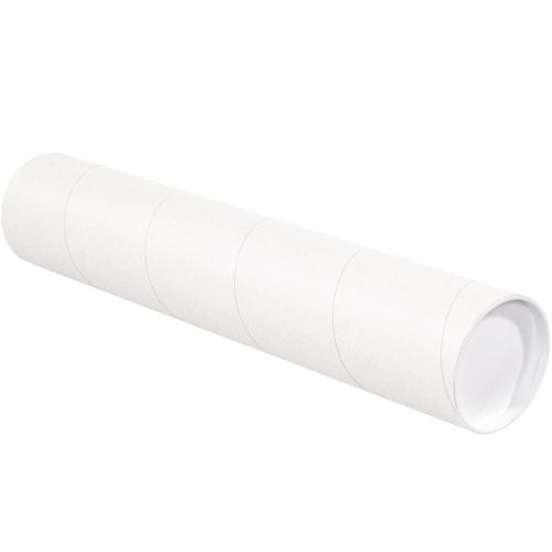 4 x 26 White Mailing Tubes with Caps Case/15