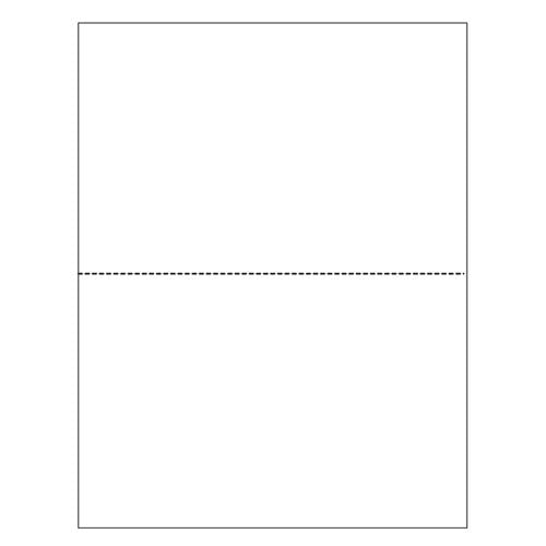 8.5 x 11 Cardstock Single Horizontal Perforated in 2 Equal Parts - 250  Sheets-Grp