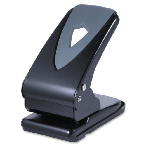 Business Source hole punch - 30 sheets - 2 holes - steel, rubber - black -  BSN65626 - Office Basics 