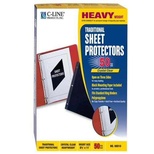 Buy C-Line Letter Size Heavyweight Polypropylene Sheet Protectors 50pk -  CLI-10 (CLI-00010)
