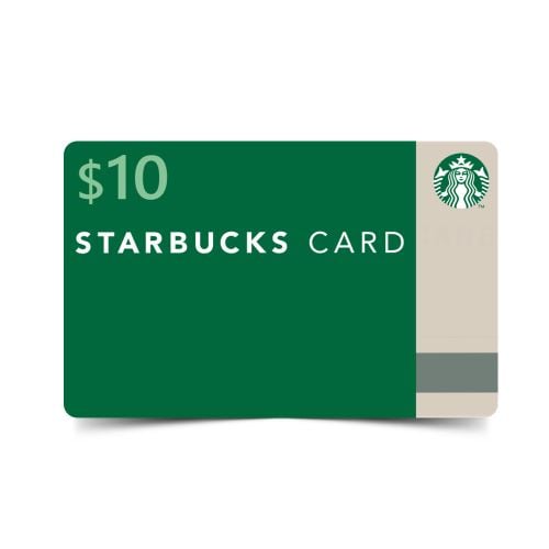 $10 Starbucks Gift Card - Free with Qualifying Purchases Over $100