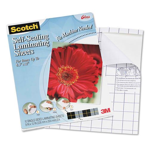 Buy Scotch 9-1/16 x 11-5/8 Letter Size Single Sided Laminating Sheets -  10pk (LS854SS-10)