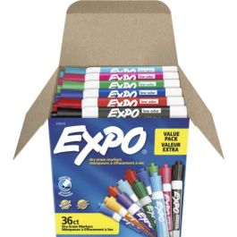 EXPO Low-Odor Dry-erase Markers (Chisel Tip, Asstd. Colors) - 36/Pack  (2135174)