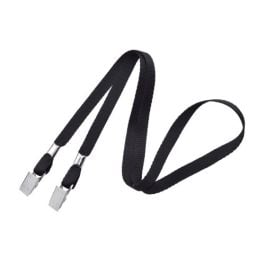 MyBinding 3/8 Flat Open Ended Lanyards with Two Bulldog Clips - 100 Pack - 2140-53