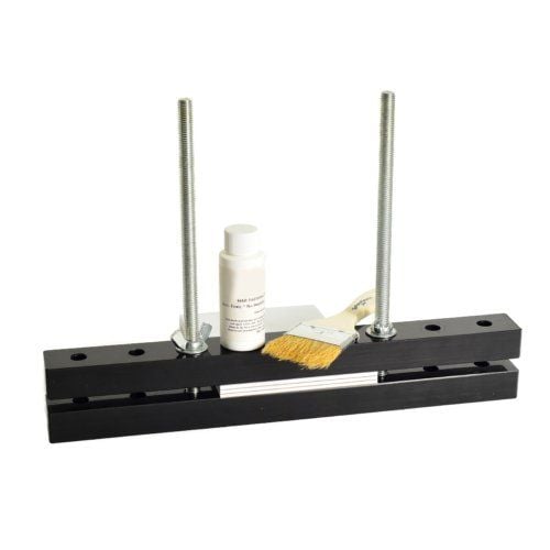 12" Padding Clamp Press with 2oz. Bottle Padding Adhesive and Brush, ideal for binding and gluing projects with precision.