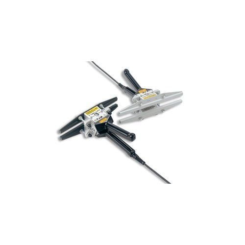 Two SealerSales GWSZ-Series Portable Direct Heat Sealers, one in black and one in silver, featuring dual metal sealing bars and ergonomic handles, with attached power cords.