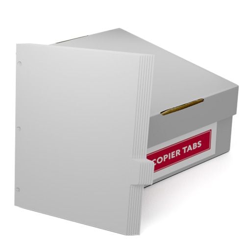 Uncollated 1/7th Cut 90lb Plain Paper Copier Tabs 3 Holes - Pos 5