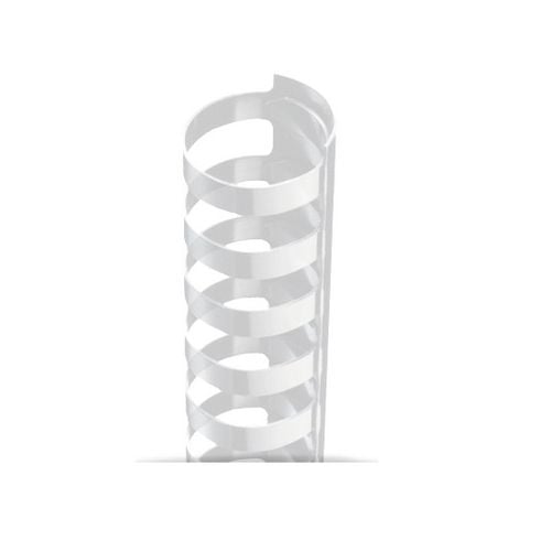 Clear Plastic 24 Ring Legal Binding Combs in a spiral design, used for organizing and securing documents.