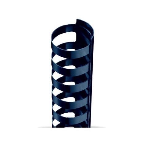 A Navy Plastic 24 Ring Legal Binding Comb, showing its spiral design and sturdy plastic rings for securely binding documents.