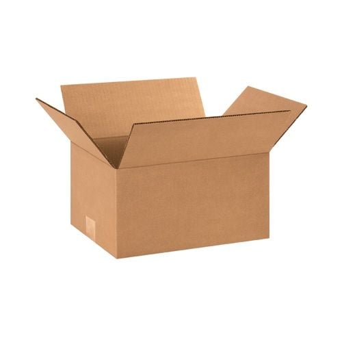 An open corrugated box measuring 12" x 9" x 6" displays its flaps raised and a clean, empty interior, highlighting its sturdy cardboard construction. An open corrugated box measuring 12" x 9" x 6" displays its flaps raised and a clean, empty interior, highlighting its sturdy cardboard construction.