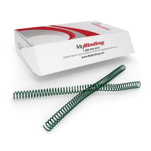 15mm Forest Green 4:1 Pitch Spiral Binding Coil - 100pk Image 1