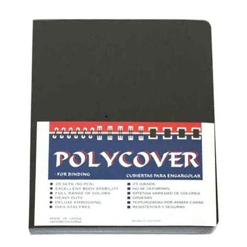 16mil Black Leather Grain Poly 8.75 Inch x 11.25 Inch Covers (50pk) Image 1