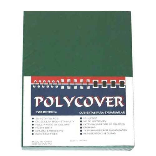16mil Green Leather Grain Poly 8.5 Inch x 11 Inch Covers (50pk) Image 1