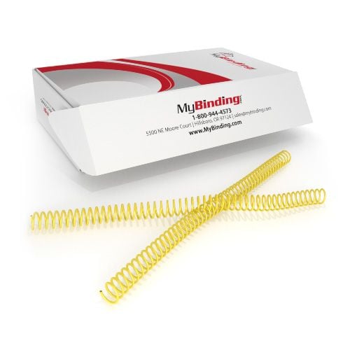 16mm Yellow 4:1 Pitch Spiral Binding Coil - 100pk Image 1