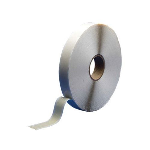 A roll of silver adhesive tape, partially unrolled, showing a smooth, reflective surface. The tape is thick and durable, suitable for heavy-duty applications.