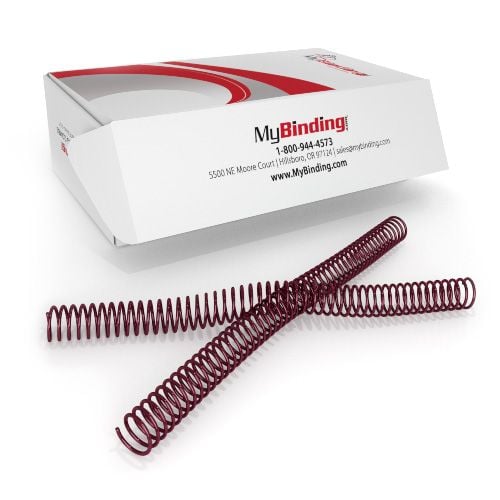25mm Burgundy 4:1 Pitch Spiral Binding Coil - 100pk Image 1