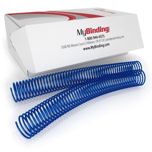 28mm Blue 4:1 Pitch Spiral Binding Coil - 100pk Image 1