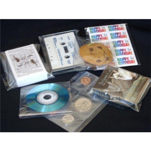 3.6" x 5.6" BOPP Clear Poly Lip-N-Tape Resealable Bags - 500pk Image 1