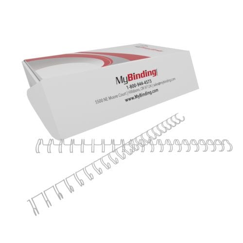 3/8 Inch White 2:1 Pitch Twin Loop Wire Binding Spines Image 1