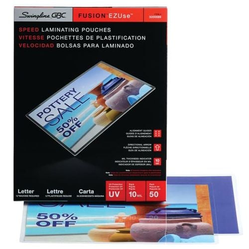 GBC Swingline EZUse 10mil Letter Size Speed Thermal Pouches - 100pk Image 1