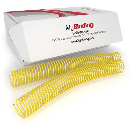 35mm Yellow 4:1 Pitch Spiral Binding Coil - 100pk Image 1