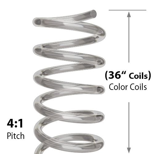 36" Clear 12mm Spiral Binding Color Coil (4:1 Pitch) - 100pk Image 01