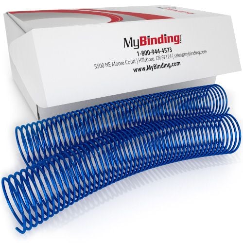 38mm Blue 4:1 Pitch Spiral Binding Coil - 100pk Image 1