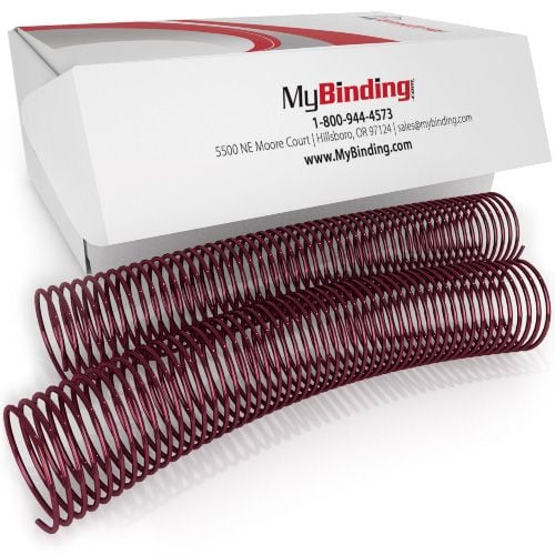 38mm Burgundy 4:1 Pitch Spiral Binding Coil - 100pk Image 1