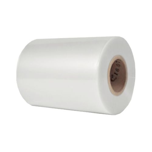 A roll of 5mil PlatinumPET Matte Low Melt Laminating Film - (3 Inch Core) displayed against a plain white background.