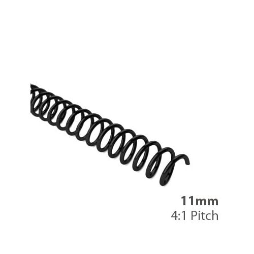11mm 4:1 Pitch Spiral Binding Coil - 100pk