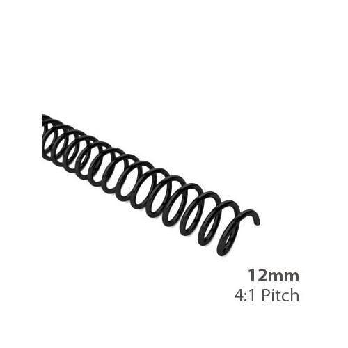 12mm 4:1 Pitch Spiral Binding Coil - 100pk