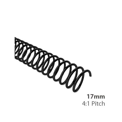 17mm 4:1 Pitch Spiral Binding Coil - 100pk