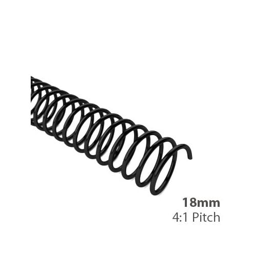 18mm 4:1 Pitch Spiral Binding Coil - 100pk