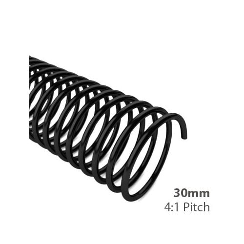 30mm 4:1 Pitch Spiral Binding Coil - 100pk